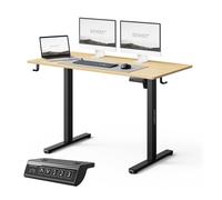 Bureau Assis Debout Électrique - SENSE7 - Nojo Light - 120 x 60 cm - Réglable en hauteur - Design scandinave - Noir marron clair