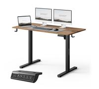 Bureau Assis Debout Électrique - SENSE7 - NOJO Light - 120 x 60 cm - Réglable en hauteur - Design scandinave - Noir marron foncé