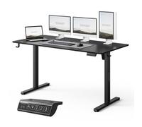 Bureau Assis Debout Électrique - SENSE7 - NOJO Light - 140 x 70 cm - Réglable en hauteur - Design scandinave - Noir