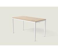 Bureau assis debout HomeMax - Blanc / Bambou / 160x80 cm