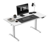 Bureau Assis Debout MARK ADLER LEADER 7.6 Blanc, Bureau Electrique, Ergonomique, PC Gaming, 3 Hauteurs de Mémoire, 2xUSB,
