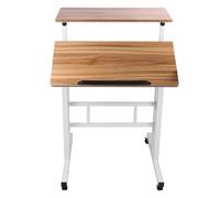 Bureau Assis Debout, pour Etudier Travailler Chambre, 67-96cm, pour Travail à Domicile et Ordinateur, Petit Bureau Pliant, Table Pliable Gaming avec à 2 Niveaux Rangement,60 x 60 x 67-115 cm (petit)