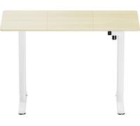 Bureau assis/debout SpeaKa Professional SP-13497420 Plage daltitude: 72 à 1.2 m (l x P) 120 cm x 60 cm blanc, bois (clair) réglage électrique en hauteur