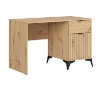 Bureau avec 1 porte et tiroir coloris Chêne artisan - Longueur 120 x Profondeur 60 x Hauteur 78 cm