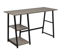 Bureau Avec 2 Étagères Gris Et Chêne