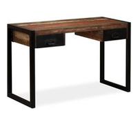 Bureau avec 2 tiroirs Bois de récupération massif 120x50x76 cm Bois G