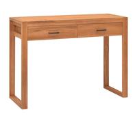 Bureau avec 2 Tiroirs Informatique Ordinateur Écriture Bois de Teck vidaXL