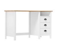 Vidaxl Bureau Hill Avec 3 Tiroirs 120x50x74 Cm Pin Solide
