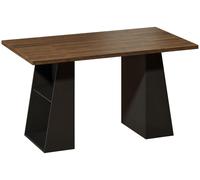 Bureau avec 4 étagères ouvertes, style industriel | Couleur : marron et noir | Dimensions : 140 x 78 x 75 cm