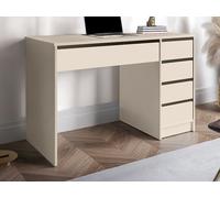 Bureau avec 5 tiroirs ? Beige - JENEMI