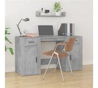 Bureau avec armoire gris béton bois d'ingénierie Gris G