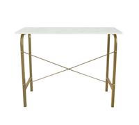 Bureau avec base de metal,Teamson Home, dore/blanc, 100 X 40 X 74