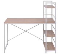 Bureau Avec Bibliothèque 4 Couches Chêne Couleur pour la Maison Bureau | Construction en métal, étagères spacieuses, design compact, utilisation polyvalente, finition chêne