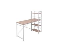 vidaXL Bureau avec bibliothèque à 4 niveaux couleur chêne