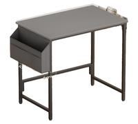 Bureau, avec espace de rangement intégré, style industriel, couleur grise, 50 cm