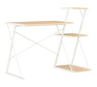 Bureau avec étagère Blanc et chêne 116x50x93 cm G