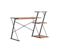 Bureau Avec Étagère Noir Et Marron 116x50x93 Cm