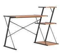 Bureau avec étagère Noir et marron 116x50x93 cm Noir G