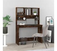 vidaXL Bureau avec étagères Chêne fumé 102x45x148 cm Bois d'ingénierie