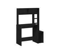 vidaXL Bureau avec étagères Noir 100x45x140 cm Bois d'ingénierie, Bureau d'ordinateur, Bureau Debout, Bureau avec Rangement, Bureau d'étude
