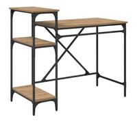 vidaXL Bureau avec étagères Chêne artisanal, bois d'ingénierie, 105x50x90 cm, 3 étagères