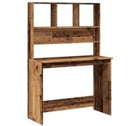 Bureau avec étagères vieux bois 102x45x148 cm bois d ingénierie Marron G