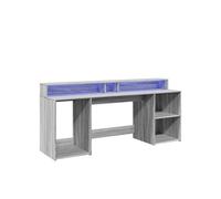 vidaXL Bureau et lumières LED sonoma gris 200x55x91 cm bois ingénierie