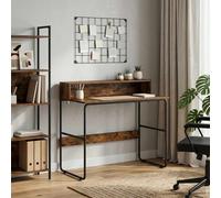 vidaXL Bureau Chêne Sonoma avec rangement Bois d'ingénierie et acier 80 x 50 x 91 cm