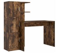 vidaXL Bureau 2 pcs Chêne fumé, Bureau Moderne, Table Ergonomique pour chez soi, Meuble stylé pour Travailler, Espace Durable pour la productivité
