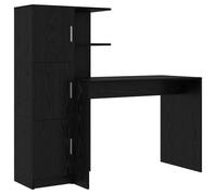 vidaXL Bureau moderne avec rangement – Chêne noir, Bois d'ingénierie, 6 étagères, 2 portes
