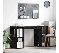 Bureau avec rangement vidaXL Chêne noir 130 x 50,5 x 75 cm - bois d'ingénierie, étagère