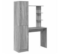 Bureau avec rangement - vidaXL - Sonoma Gris - 78.5x37x154.5 cm - Grand espace de rangement - Anti-rayures