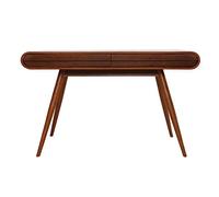 Bureau avec rangements 2 tiroirs vintage bois foncé noyer L120 cm BJORG