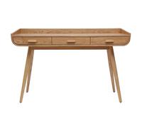 Bureau avec rangements 3 tiroirs scandinave bois clair L132 cm HALLEN
