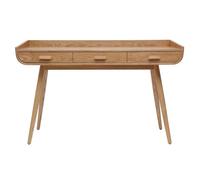 Bureau avec rangements 3 tiroirs scandinave bois clair L132 cm HALLEN