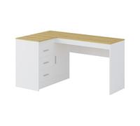 Bureau avec rangements - Coloris : Blanc et naturel - RIDOVA