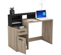 Demeyere Bureau DELPHI avec rangements Chêne/Noir L126,2 x P59.8 x H93.5 cm