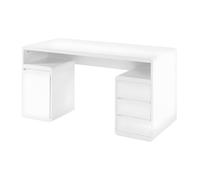 Bureau avec rangements SERGUEI - MDF laqué blanc