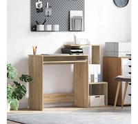 vidaXL Bureau gris béton 106 x 40 x 88.5 cm en bois d'ingénierie avec étagère