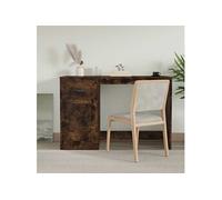vidaXL Bureau avec tiroir chêne fumé 115x50x75 cm bois d'ingénierie Marron