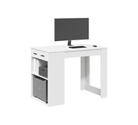 Bureau avec tiroir et étagère Blanc 858686 Bois d'ingénierie