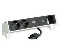 Bureau Bachmann 2, d'intérieur, type F, noir, blanc, 2 prises CA, 1 pièce