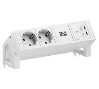 BUREAU BACHMANN 2 PURE WHITE 2xCEE7/3, 1xUSB C/C 45 W, L = 0,2 m, RAL 9010