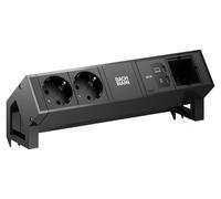 Bureau BACHMANN DESK2, équipé de : - 2 prises CEE7/3 - 1 port USB-C avec alimentation de 65W - 1 câble d'alimentation CM, longueur 0,2 mètre, couleur RAL9005