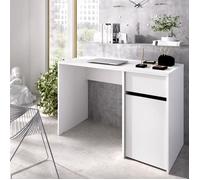 Bureau - BALI - Blanc - 1 tiroir / 1 porte - 110,3 x 50,2 x 74,2 cm