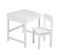 roba Bureau Bébé et Enfant avec Chaise et Espace de Rangement - Pupitre d'École - Blanc