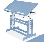 BUREAU BEBE - ENFANT - TECTAKE - Bureau Enfant Réglable en Hauteur et Inclinable 109 cm x 55 cm x 94 cm + Tiroir de Rangement -