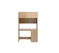 Bureau bibliothèque avec rangements finition bois clair chêne l115 cm wissem