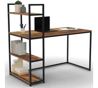 IDMARKET Bureau bibliothèque HAWKINS plateau bois foncé design industriel
