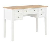 vidaXL Bureau – Table d'ordinateur avec tiroirs – Bois blanc